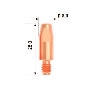 FUBAG Контактный наконечник M6х28 мм ECU D=0.9 мм (25 шт.) в Москве фото