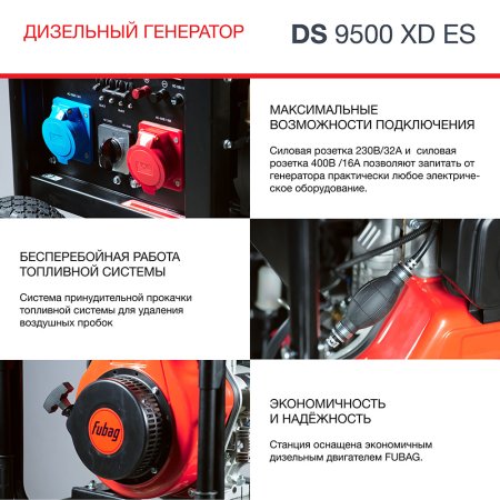 FUBAG Дизельный генератор (одно- и трехфазный) с электростартером DS 9500 XD ES в Москве фото