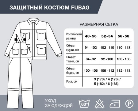 Защитный костюм Fubag размер 52-54 рост 3 в Москве фото