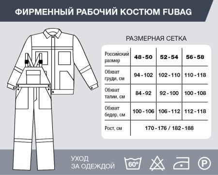 Фирменный рабочий костюм Fubag размер 52-54 рост 170-176 в Москве фото