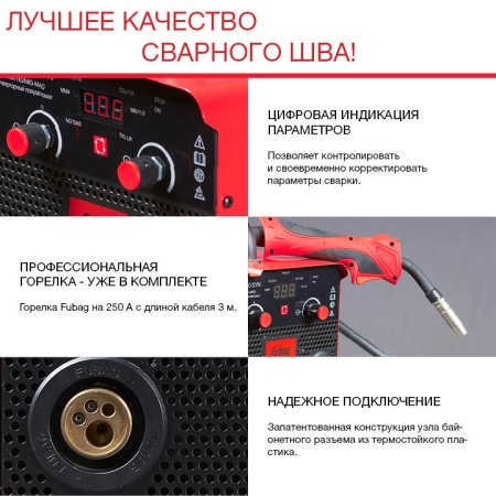 Полуавтомат сварочный FUBAG IRMIG 200 SYN с горелкой 250 А 3 м в комплекте в Москве фото