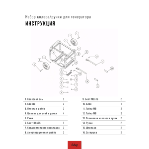 Комплект колес и ручек для генераторов FUBAG в Москве фото