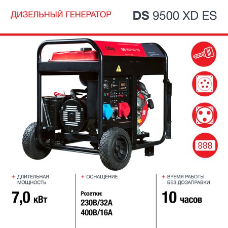 FUBAG Дизельный генератор (одно- и трехфазный) с электростартером DS 9500 XD ES в Москве фото