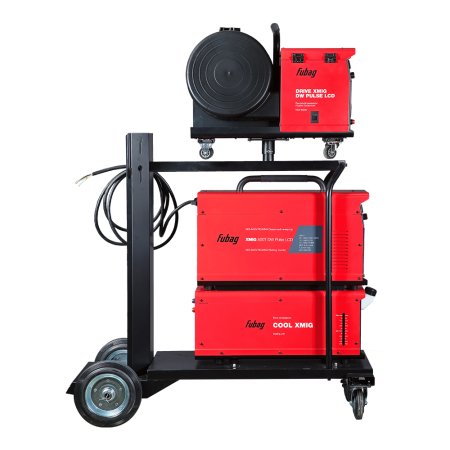 Полуавтомат сварочный FUBAG XMIG 500T DW PULSE  + подающий механизм DRIVE XMIG DW PULSE  + горелка FB 550W 3m  + блок жидкостного охлаждения Cool XMIG  + шланг-пакет 5 метров 95 мм2 14 pol с жидкостным охлаждением + тележка XM в Москве фото