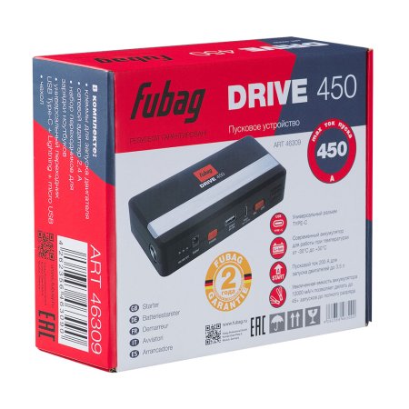 Пусковое устройство FUBAG DRIVE 450 с разъемом type-C на входе в Москве фото